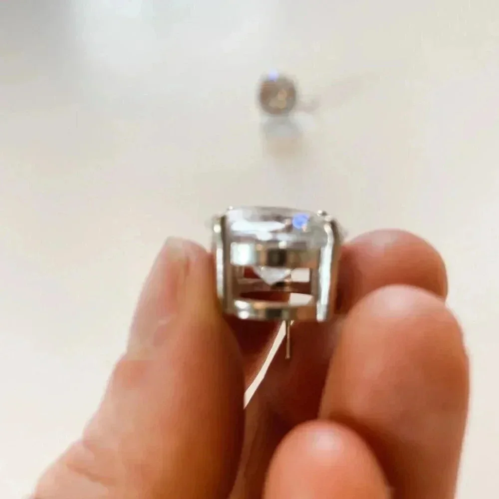 Big Bling Faux Diamond Earrings - Picture 7 of 12